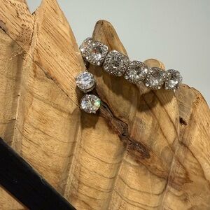 Elegant Silver Crystal Bracelet and Earring Set